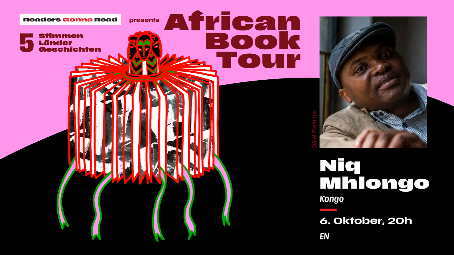 Grafik der African Book Tour und Autorenportrait