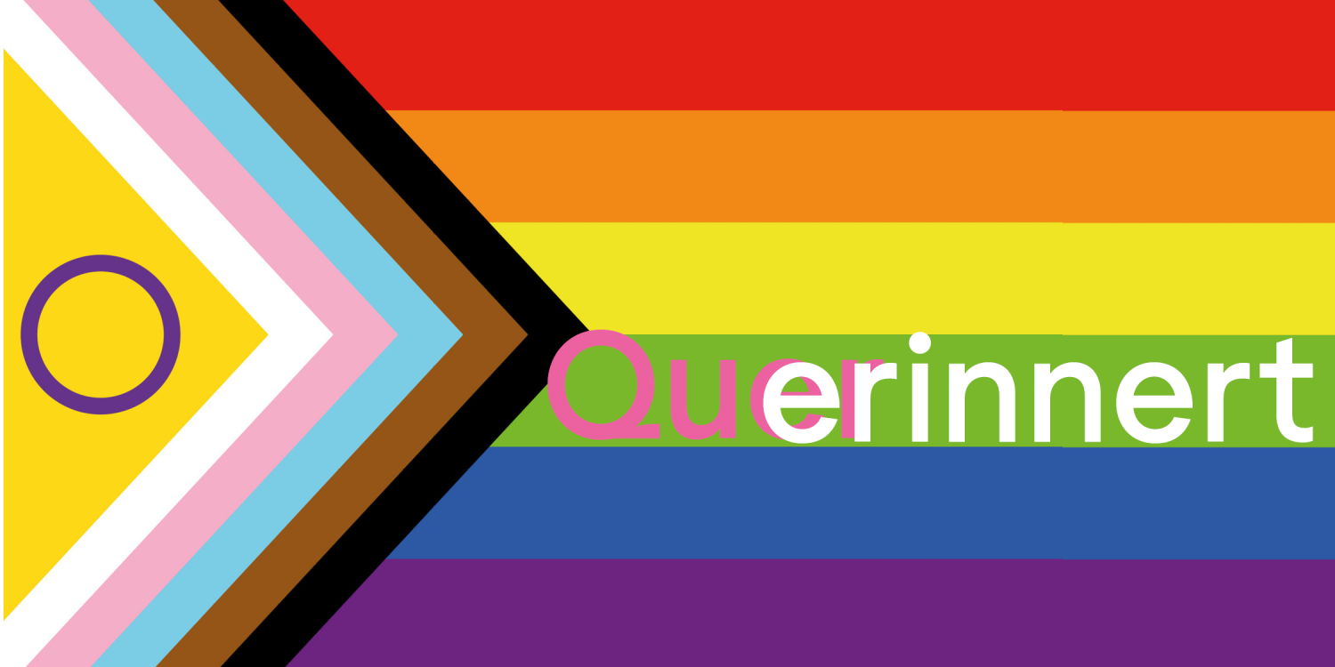 Progressive rainbow flag mit Veranstaltungstitel