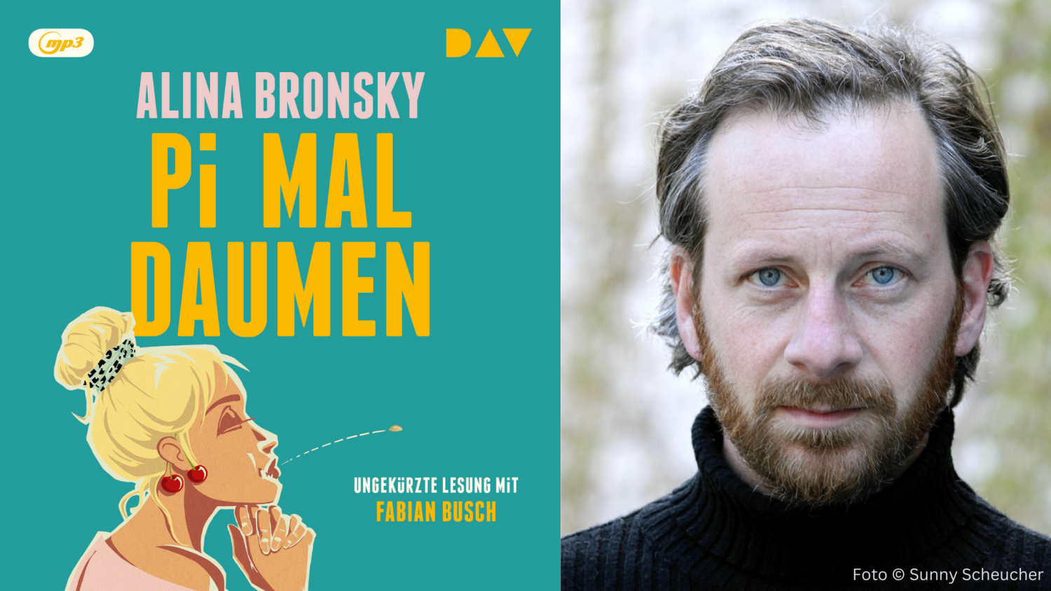 Hörbuch-Cover und Portraitfoto des Schauspielers Fabian Busch