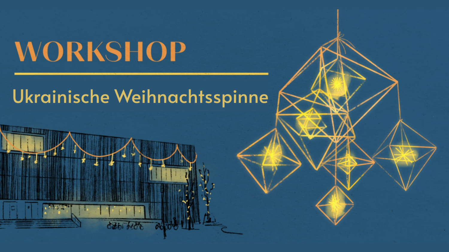Weihnachtlich geschmückte Bibliothek
