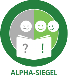 Symbol mit drei Gesichtern und einem Buch