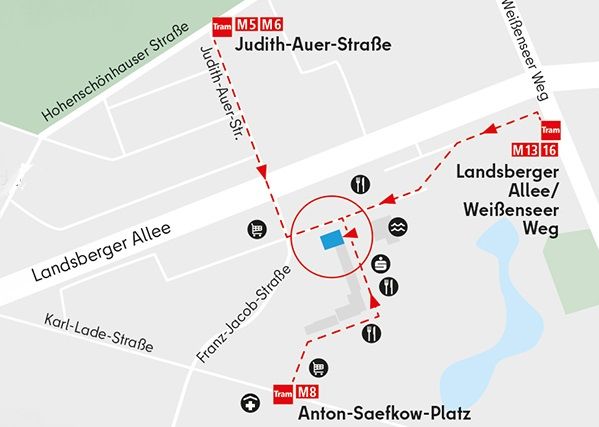 Lageplan Anton-Saefkow-Bibliothek