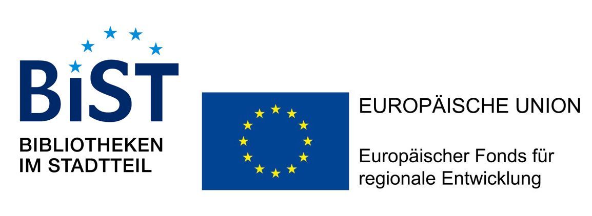 Logo Bibliotheken im Stadtteil, Europäischer Fonds für regionale Entwicklung