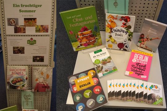 Bücherausstellung zum Thema "Ein fruchtiger Sommer"