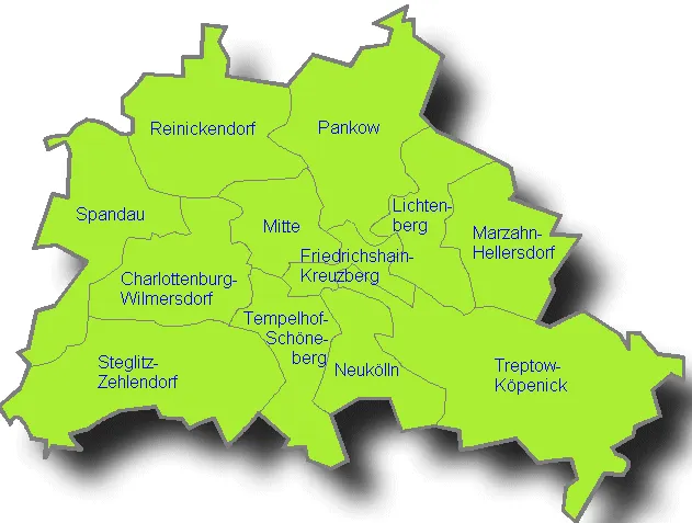 Berlinkarte mit Bezirken zum Anklicken
