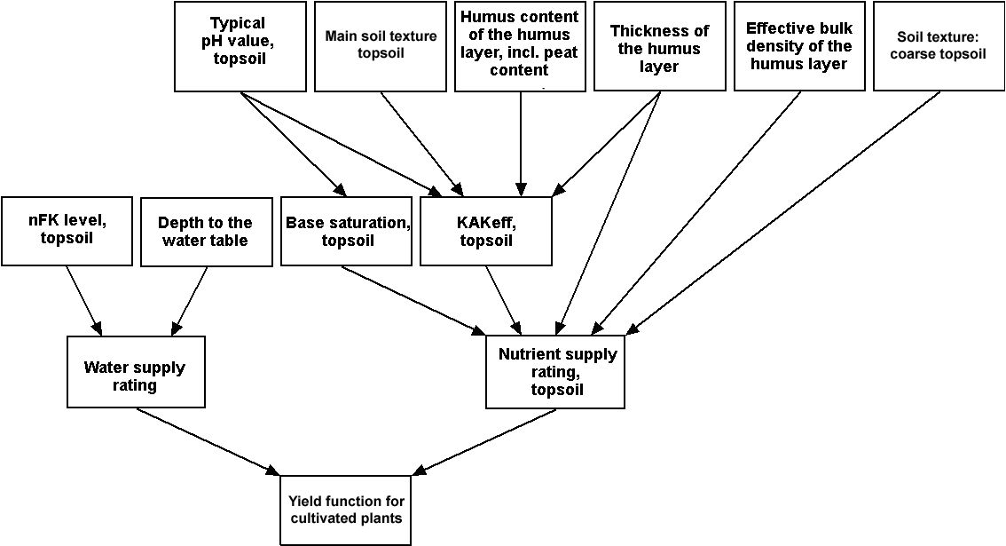 Fig. 1: Diagram for the evaluation of the yield function for cultivated plants