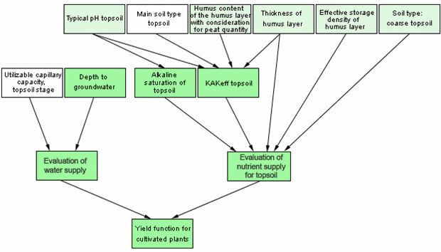 Fig. 1: Diagram for the evaluation of the yield function of cultivated plants