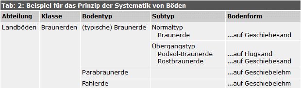 Prinzip der Systematik von Böden