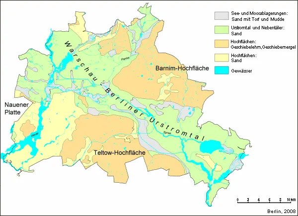 Abb. 5 Naturräulich-geomorphologische Unterteilung von Berlin