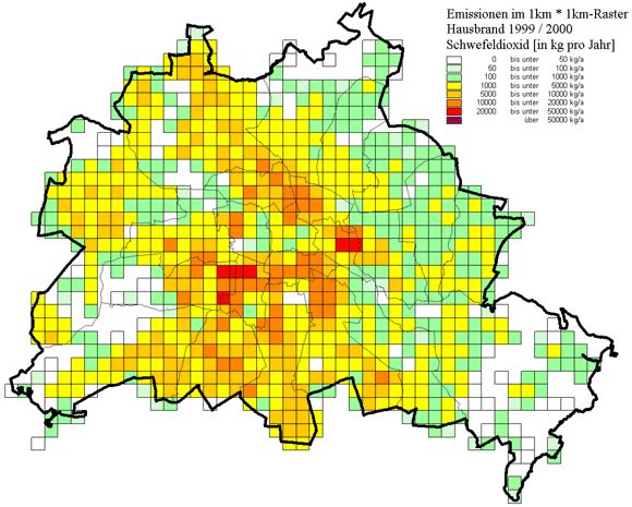 Abb. 3: Schwefeldioxidemissionen aus dem Hausbrand 2000