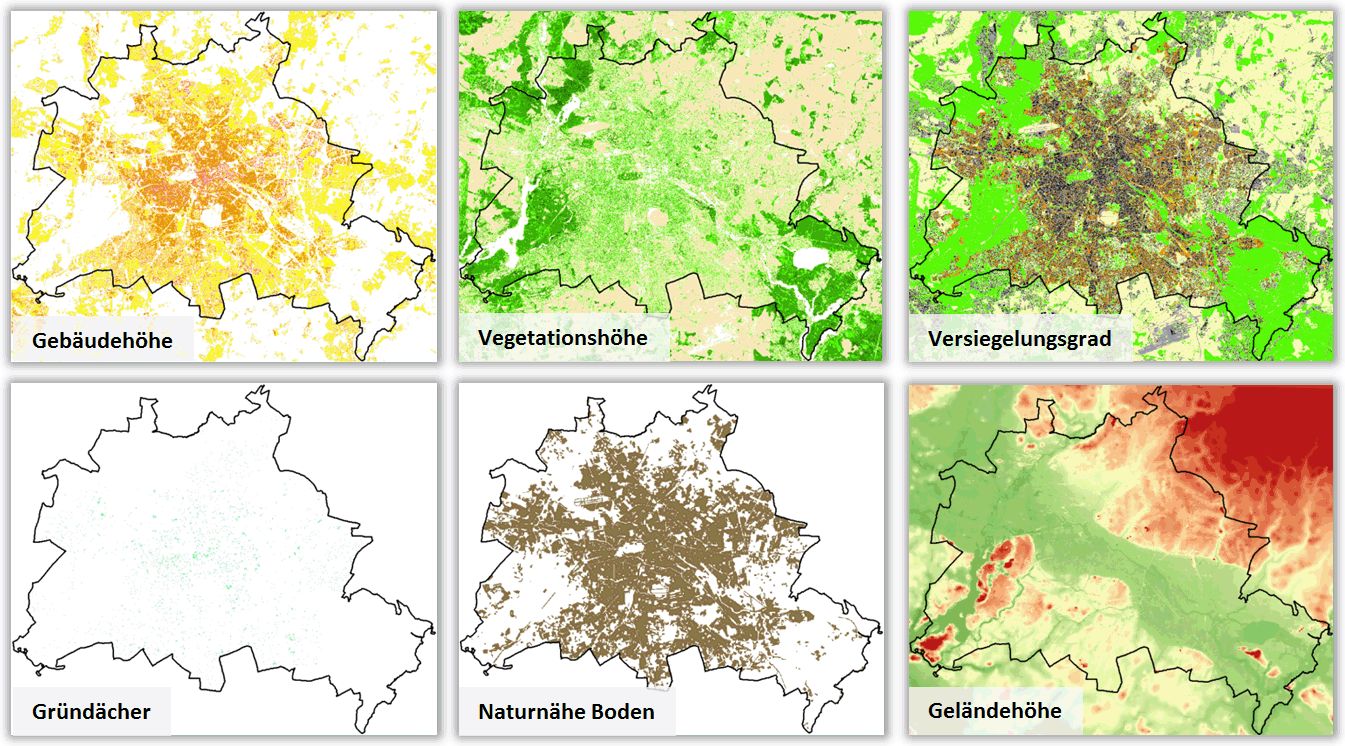 Abb. 4: Geodatenbasis für die Anwendung des Klimamodells FITNAH 3D (Bild: Umweltatlas Berlin)