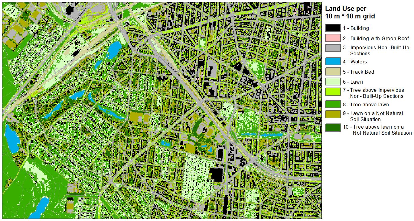 Fig. 12: Expansion and usage structure in the transition area of Forst Grunewald - City West in Charlottenburg-Wilmersdorf (Image: Umweltatlas Berlin)