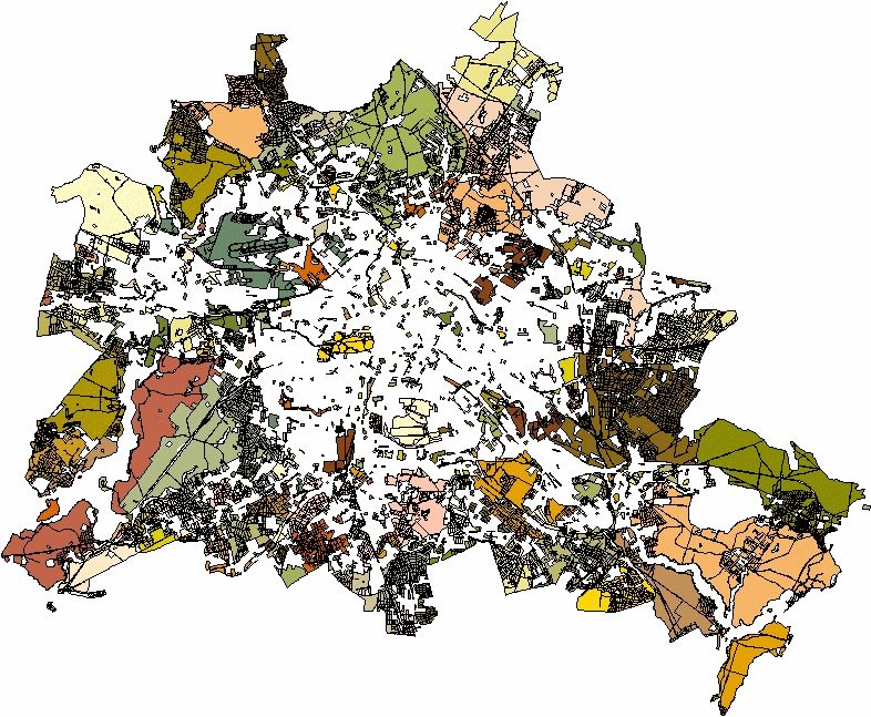 Aggregation der Grün- und Freiflächen zu insgesamt 699 Aggregationsräumen