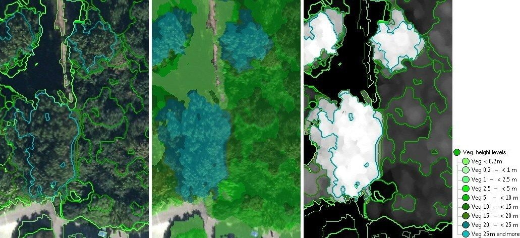 Fig. 13: Results of Multi-Threshold Segmentation (MTS) – Subdivision of the vegetation into nine height levels (Image: Source: DLR 2013)