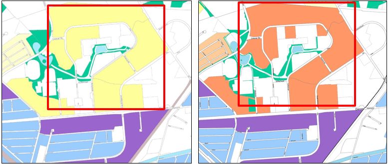 Fig. 3d: Availability development of near-residential public green spaces between 2011 and 2020, Example 4 Märkisches Viertel