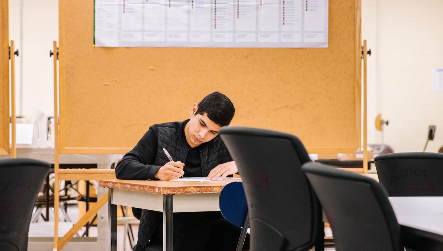 Schüler bei der Prüfung