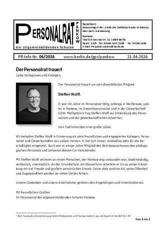 06/2026: Der Personalrat trauert