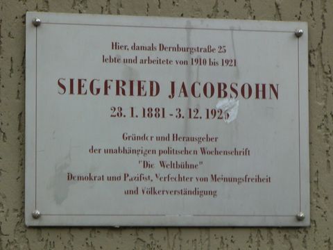 Gedenktafel für Siegfried Jacobsohn, 14.11.2009