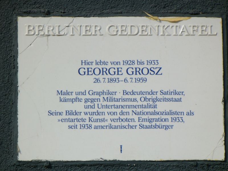 Gedenktafel für George Grosz, 9.3.2007, Foto: KHMM