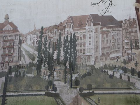 Bildvergrößerung: Wandbild des Bayerischen Platzes in der Rosenheimer Straße/Ecke Landshuter Straße