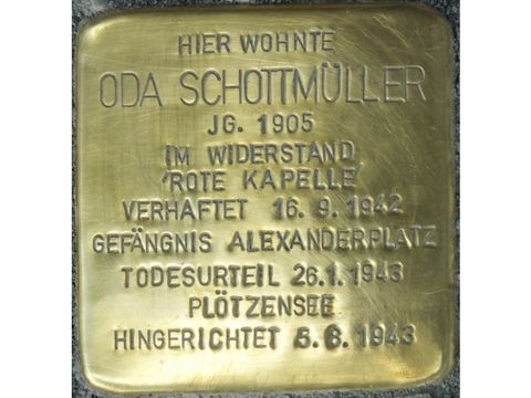 Bildvergrößerung: Stolperstein Oda Schottmüller
