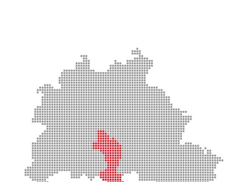 Grafische Darstellung von Berlin mit der Markierung vom Bezirk Tempelhof-Schöneberg