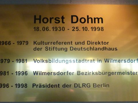 Bildvergrößerung: Gedenktafel für Horst Dohm