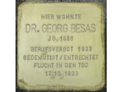 Bildvergrößerung: Stolperstein Dr. Georg Besas