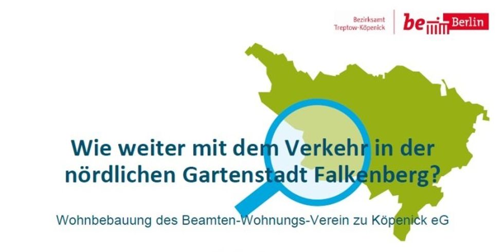 Einladungsflyer - Wie weiter mit dem Verkehr in der nördlichen Gartenstadt Falkenberg?