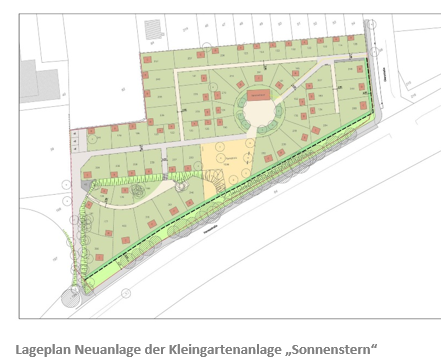 Lageplan Neuanlage der Kleingartenanlage "Sonnenstern"