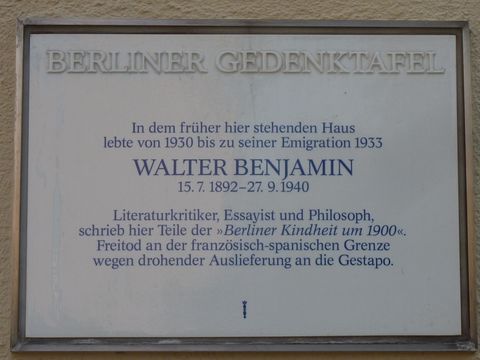 Bildvergrößerung Gedenktafel für Walter Benjamin, 29.3.2014