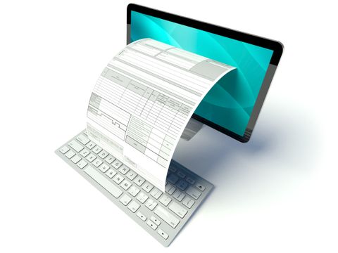 Computer-Bildschirm mit Formular