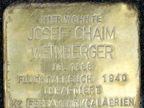 Stolperstein Josef Chaim Weinberger, Foto:H.-J. Hupka