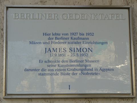 Bildvergrößerung Gedenktafel für James Simon, 9.3.2007, Foto: KHMM