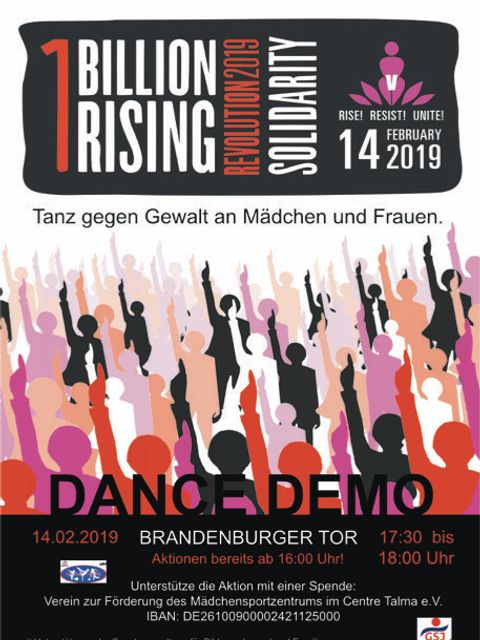 Bildvergrößerung: Plakat zur Tanzdemo One Billion Rising