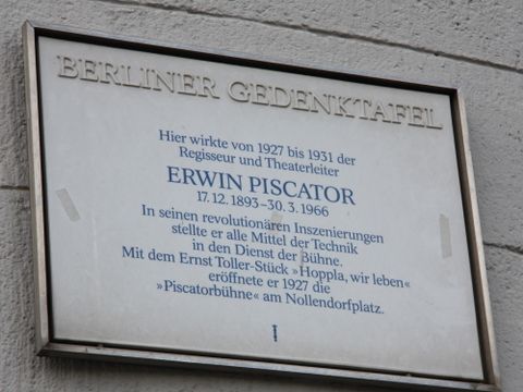 Bildvergrößerung: Gedenktafel für Erwin Piscator