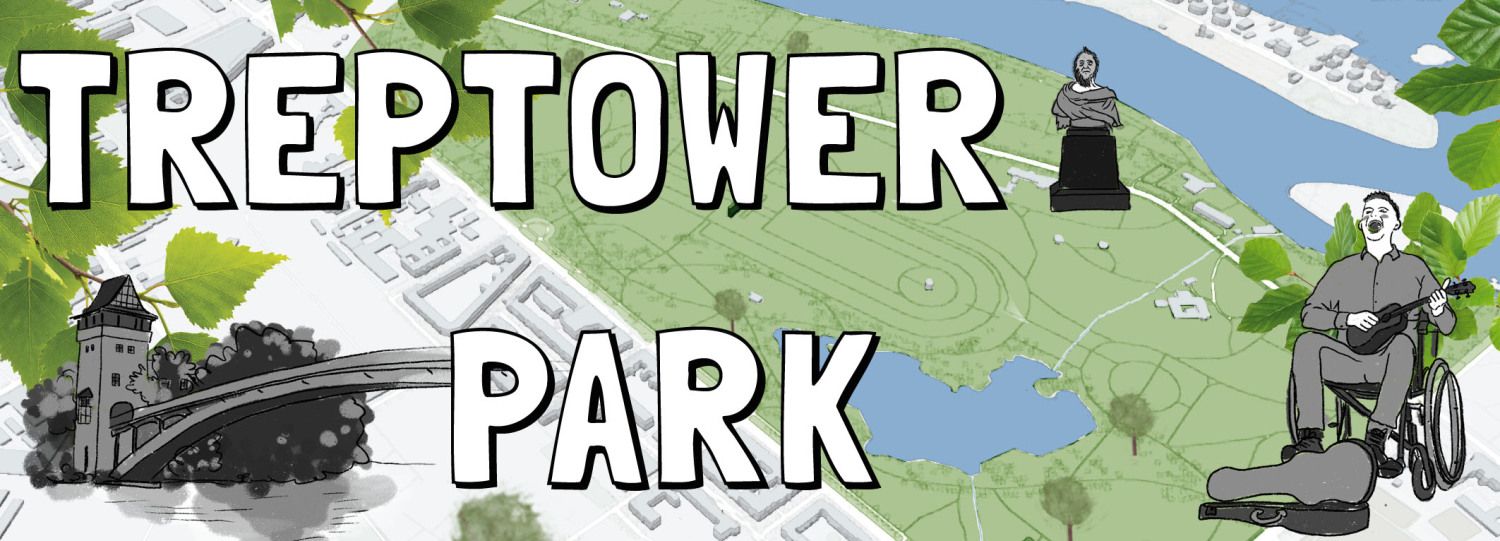 illustrierte Karte des Treptower Parks