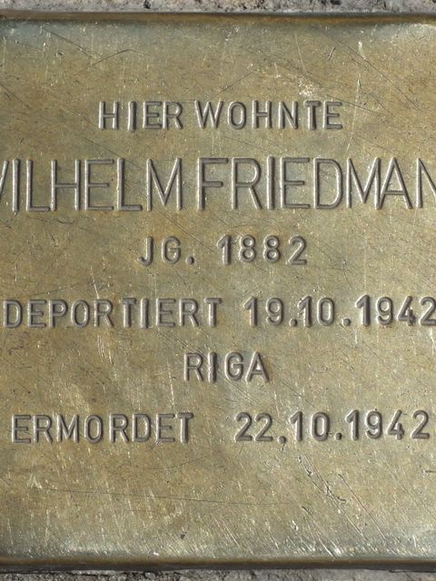 Stolperstein Wilhelm Friedmann, Foto:H.-J. Hupka