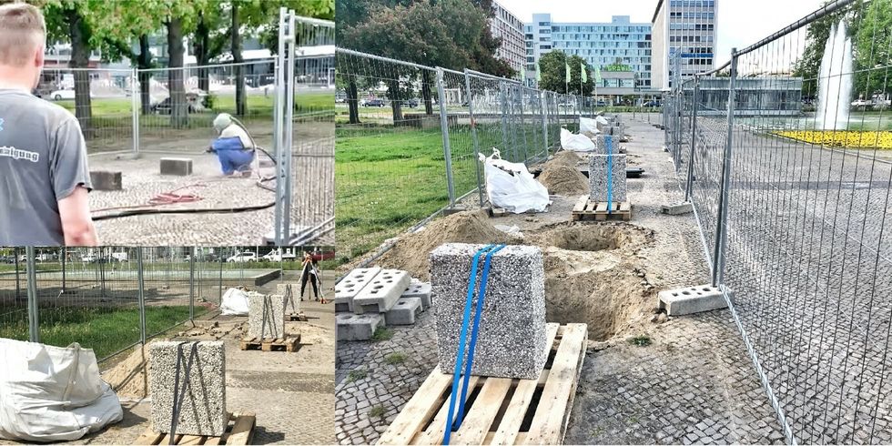 Die Sanierung auf dem Ernst-Reuter-Platz hat begonnen. De Baustelle wird zudem zur Lehrbaustelle. 