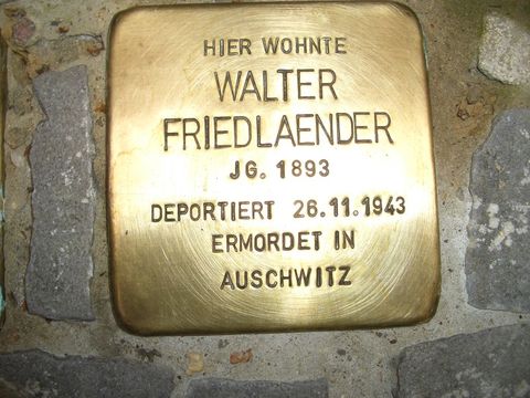 Stolperstein für Walter Friedlaender, Foto: J.Held, 27.07.2011