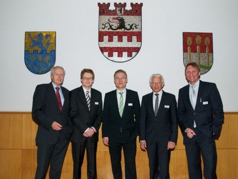 Dr. Reinhard Baumgarten, Marc Pappert, Christopher Kern, Norbert Kopp, Michael Pawlik, v.l.