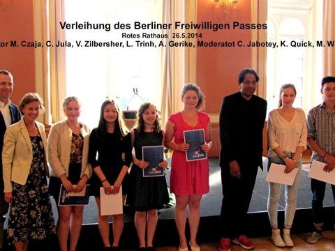 Verleihung Berliner FreiwilligenPass am 26.5.2014