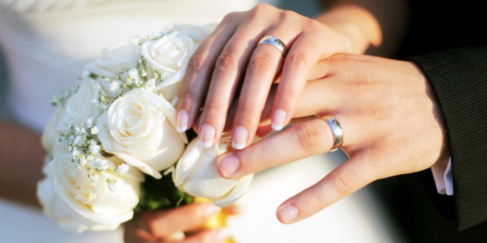 Hands of a wedding couple 