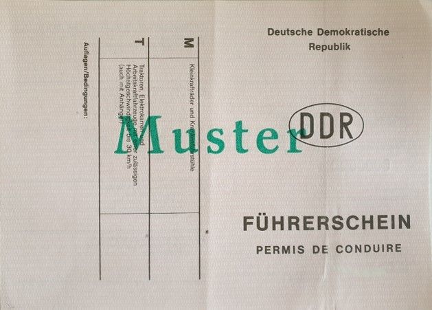 Führerscheinmodell in der DDR vom 01.06.1982 bis 02.10.1990