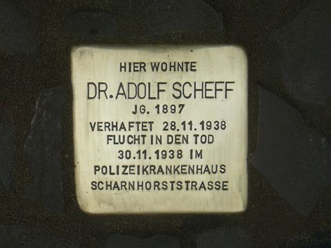 Stolperstein für Dr. Adolf Scheff