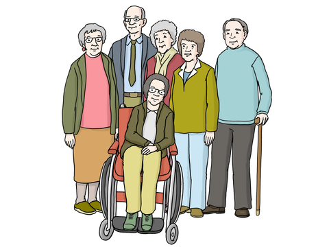 Eine Gruppe alter Menschen