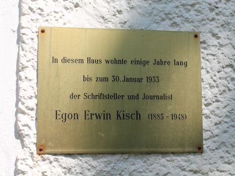 Bildvergrößerung: Gedenktafel für Egon Erwin Kisch