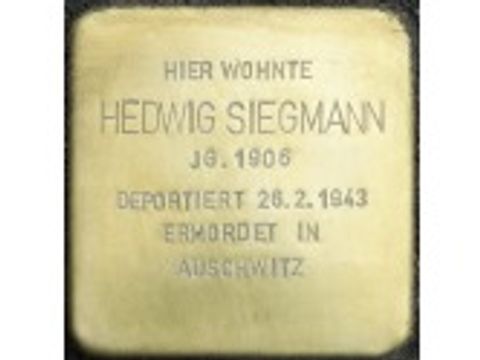 Bildvergrößerung: Stolperstein Hedwig Siegmann