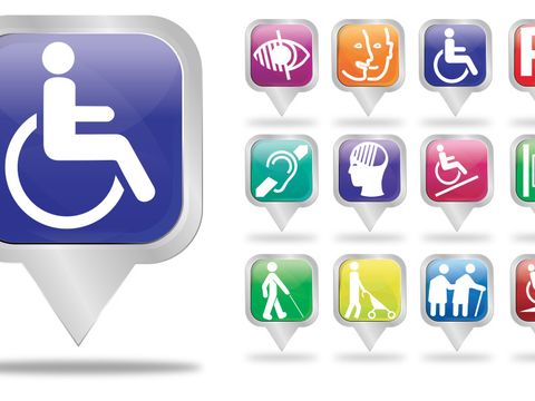 Symbole rund um die Themen Behinderung und Barrierefreiheit