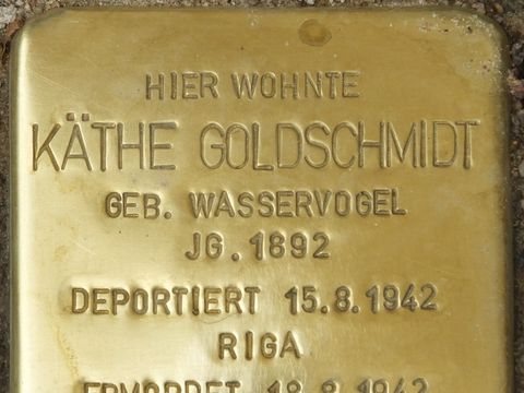 Stolperstein Käthe Goldschmidt, Foto:H.-J. Hupka, 2014